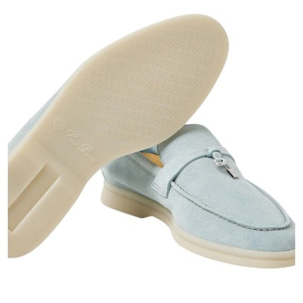 Loro Piana Summer Charms Walk Loafer Suede Spring Waterfall Melange