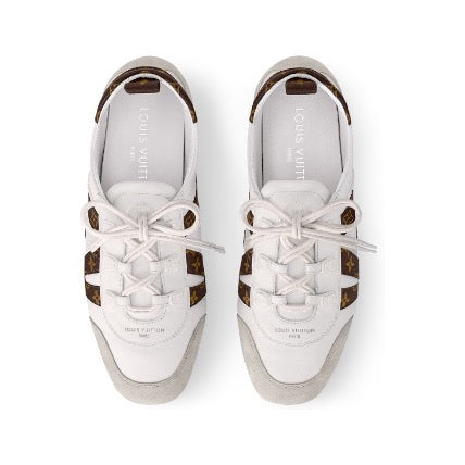 LV Sneakerina White With Brown Monogram