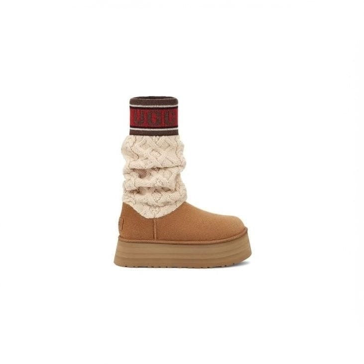 UGG Classic Sweater Letter Boot – Chestnut