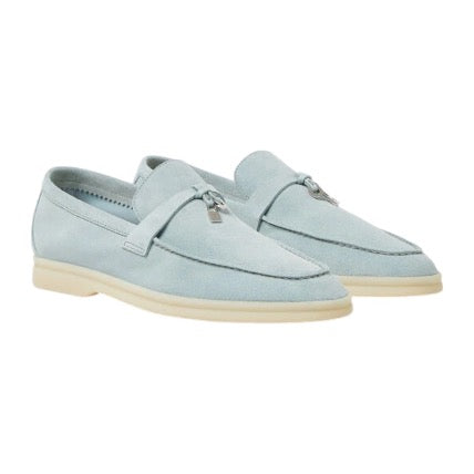 Loro Piana Summer Charms Walk Loafer Suede Spring Waterfall Melange