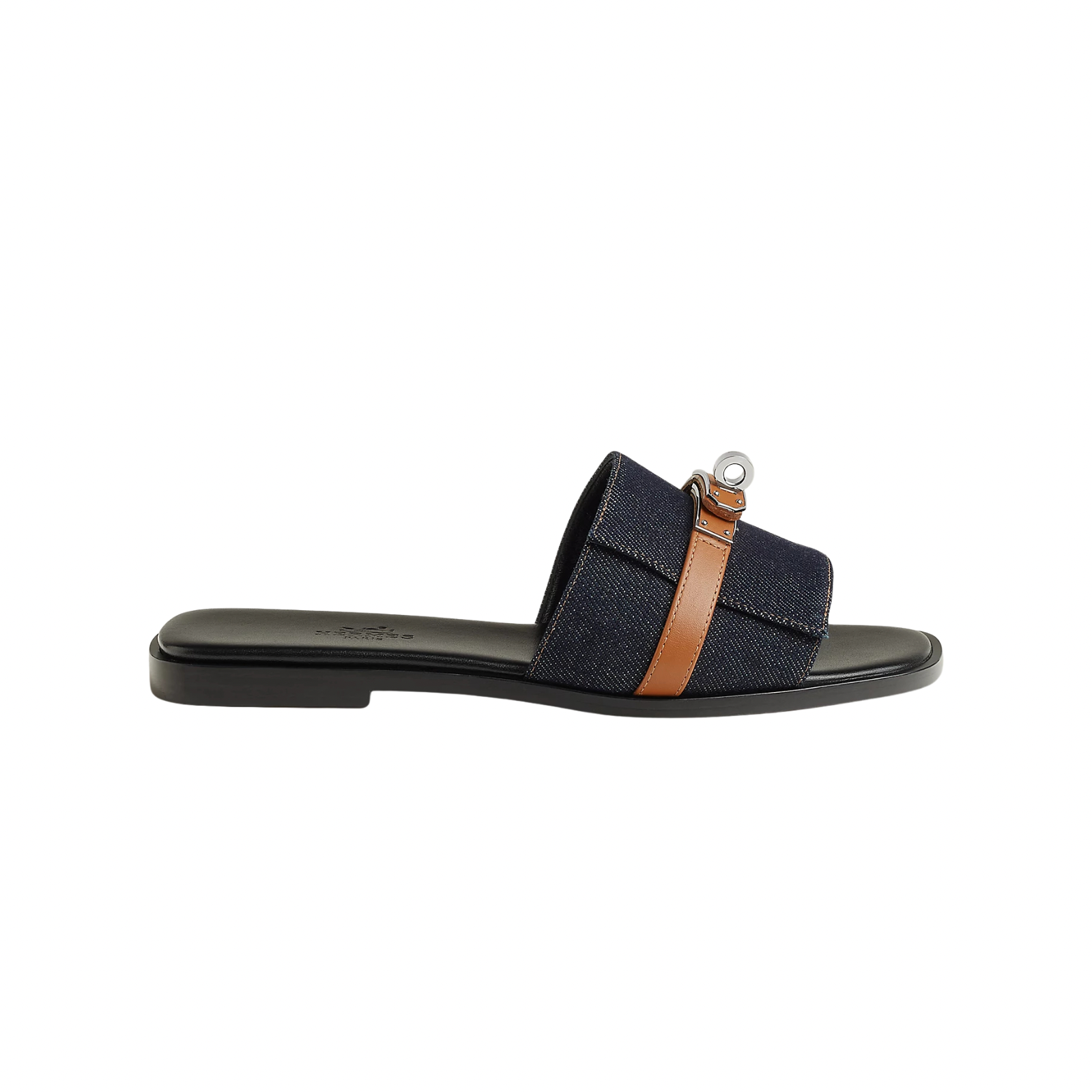 Hermes Giulia Sandal Bleu Brut / Naturel
