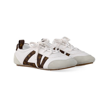 LV Sneakerina White With Brown Monogram