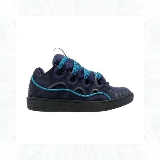 Lanvin ‘Curb’ Suede And Leather Sneakers In Navy