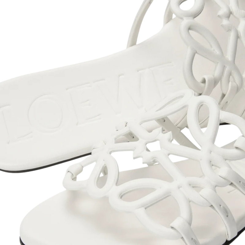 Loewe Slipper Calfskin Anthurium White