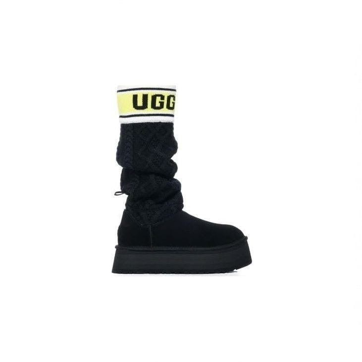 UGG Classic Sweater Letter Boot – Black