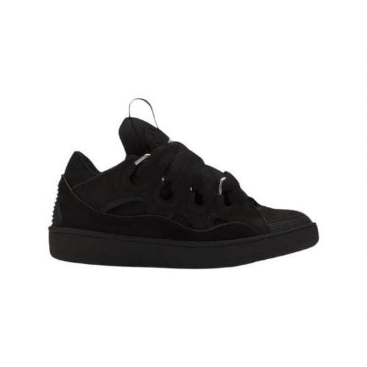 Lanvin ‘Curb’ Leather Blend Sneakers In Black
