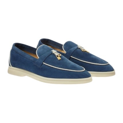 Loropiana Charms Walk Loafer Suede Ocean Heart