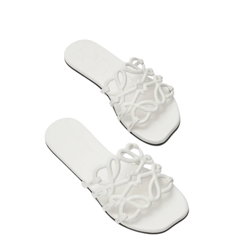Loewe Slipper Calfskin Anthurium White